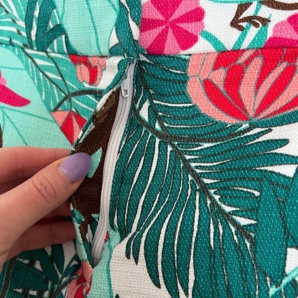 Talbots Scalloped Hem Tropical Monkey Printed Cotton Blend Shorts Sz 10 - Picture 5 of 13